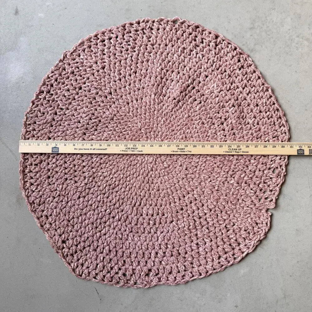 Handmade Pink Crochet Round Rug